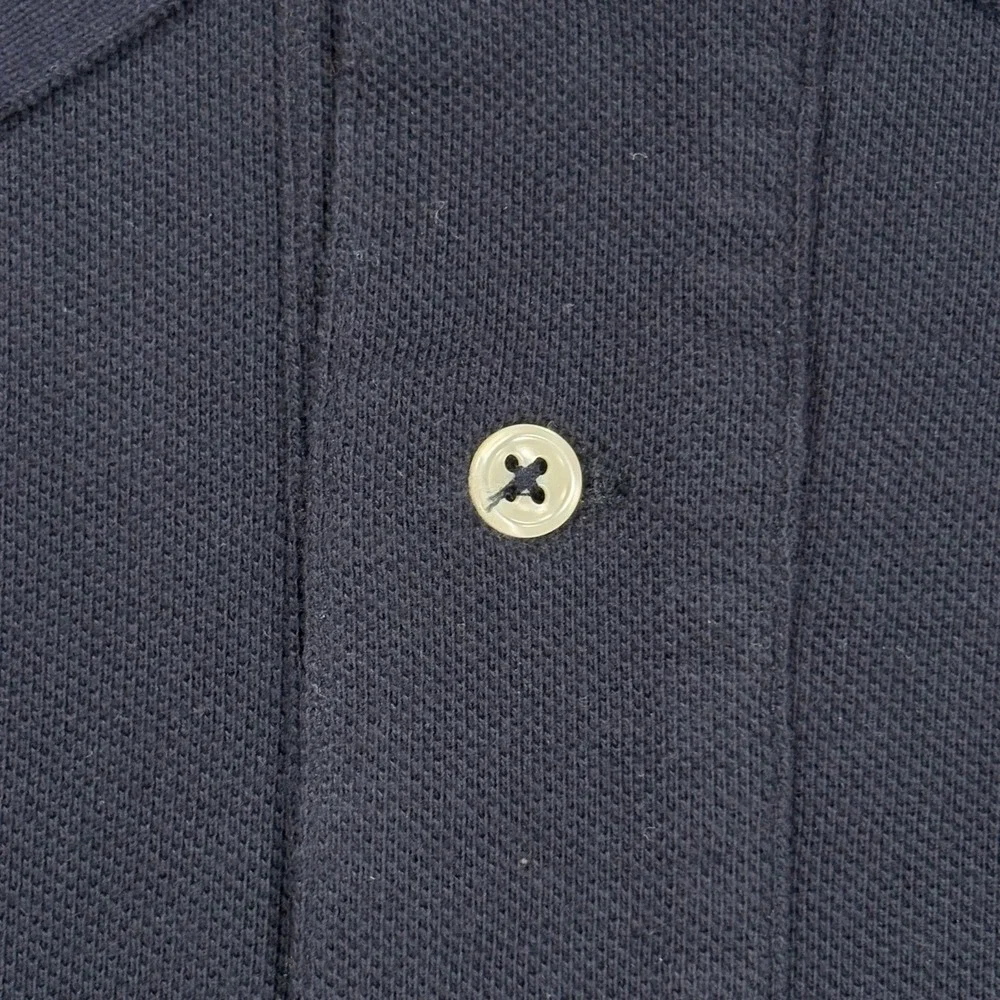 Vintage Polo Ralph Lauren Polo Shirt Men M Navy Blue Short Sleeve Pony Y2K NOS